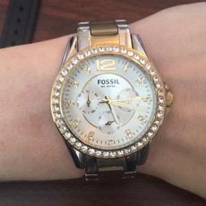 Gold/Silver Fossil Watch